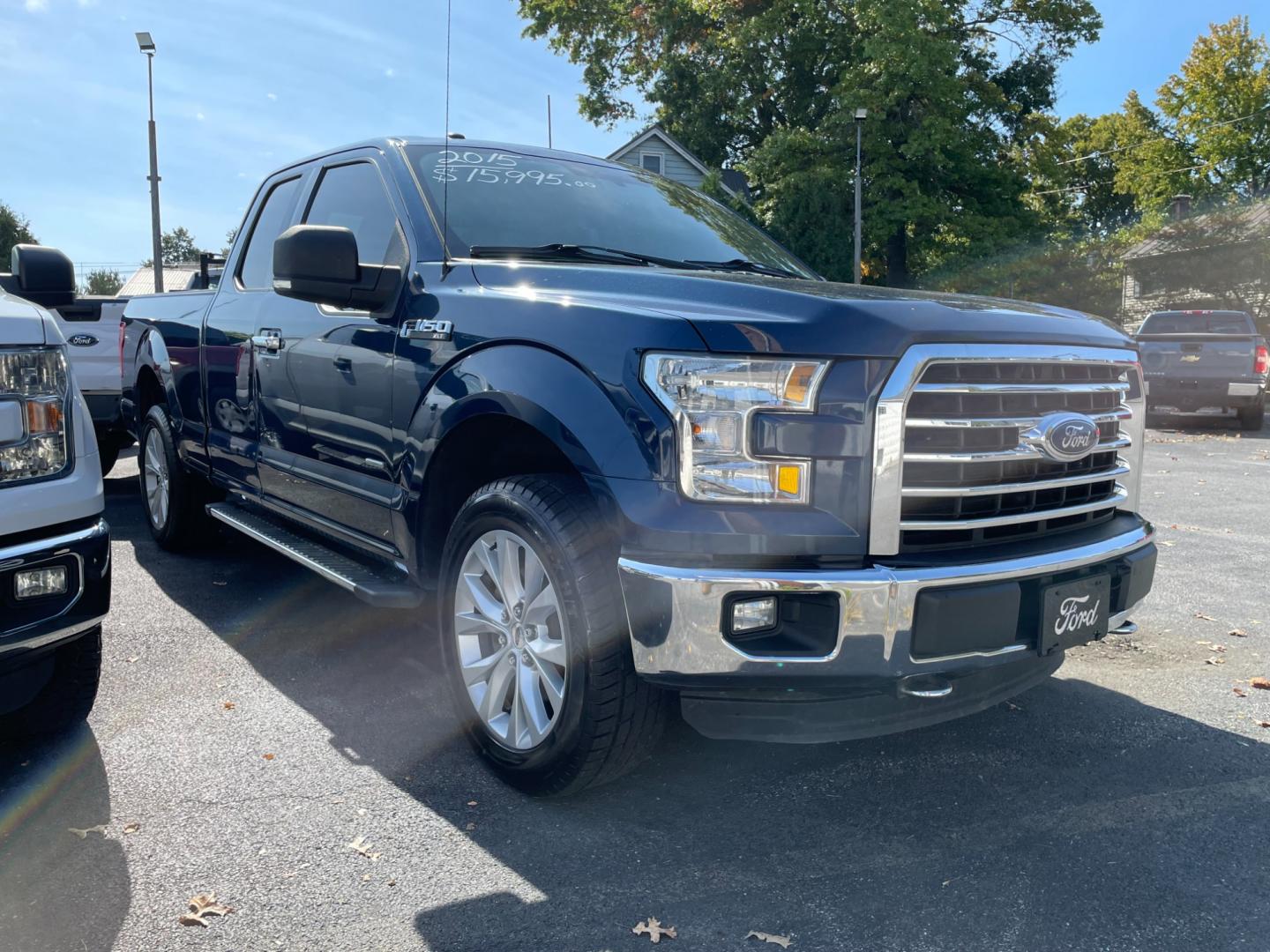 2015 blue Ford F-150 Lariat SuperCab 6.5-ft. Bed 4WD (1FTEX1EP5FF) with an 2.7L V6 DOHC 24V engine, 6-Speed Automatic transmission, located at 101 N. Main Street, Muncy, PA, 17756, (570) 546-5462, 41.207691, -76.785942 - Photo#1