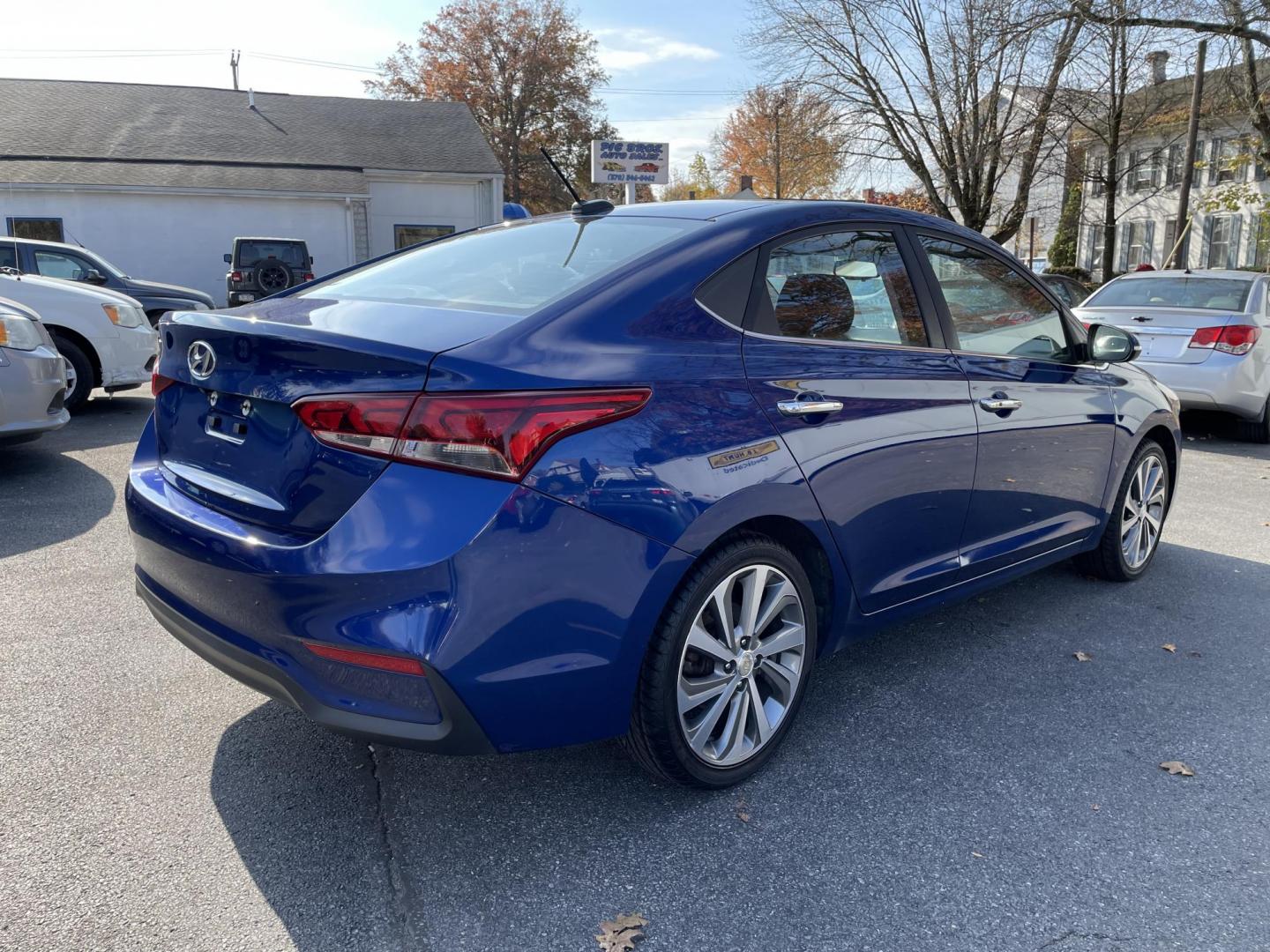 2019 blue Hyundai Accent Limited 4-Door (3KPC34A32KE) with an 1.6L L4 DOHC 16V engine, 6A transmission, located at 101 N. Main Street, Muncy, PA, 17756, (570) 546-5462, 41.207691, -76.785942 - Photo#3