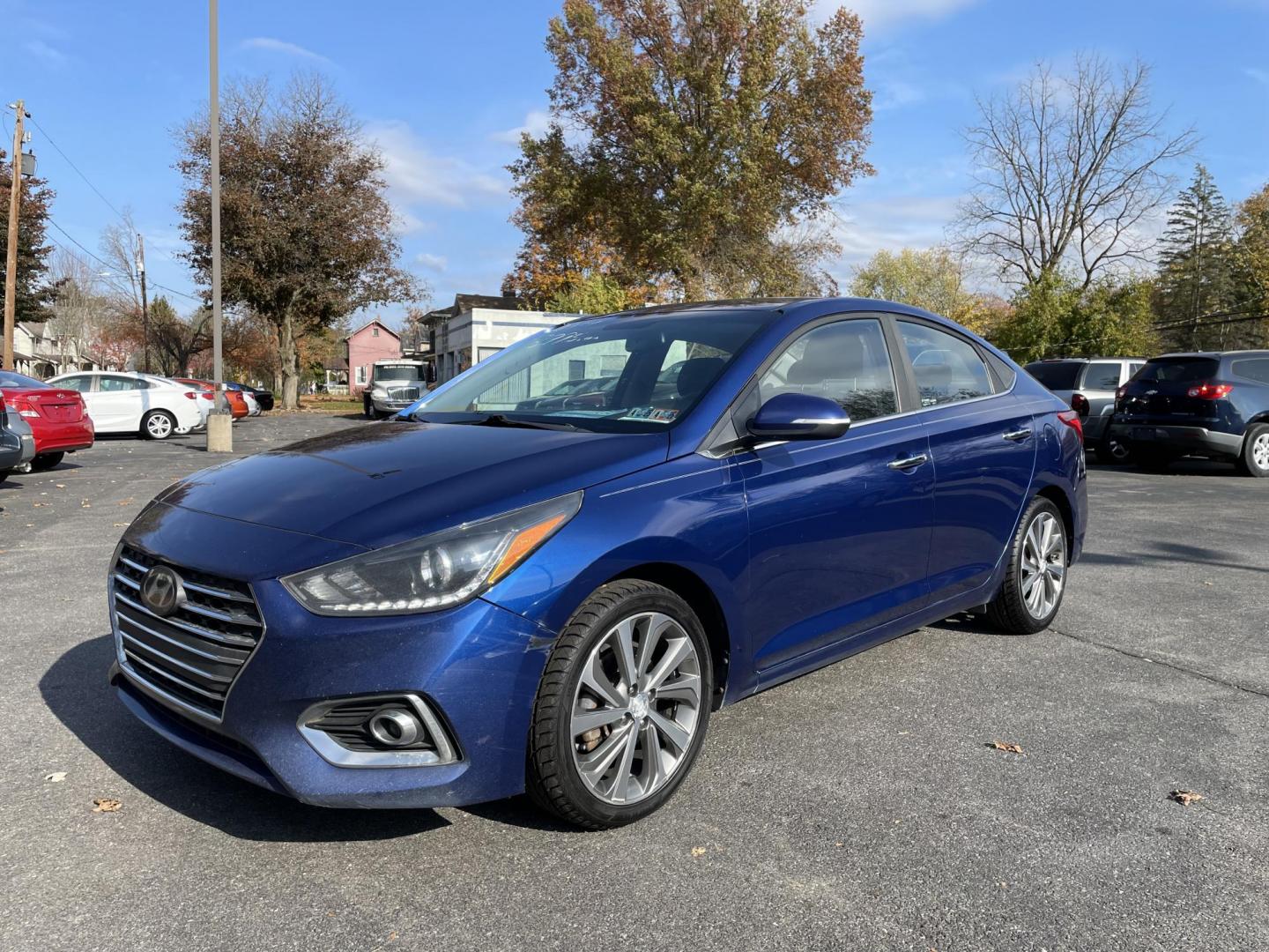 2019 blue Hyundai Accent Limited 4-Door (3KPC34A32KE) with an 1.6L L4 DOHC 16V engine, 6A transmission, located at 101 N. Main Street, Muncy, PA, 17756, (570) 546-5462, 41.207691, -76.785942 - Photo#0