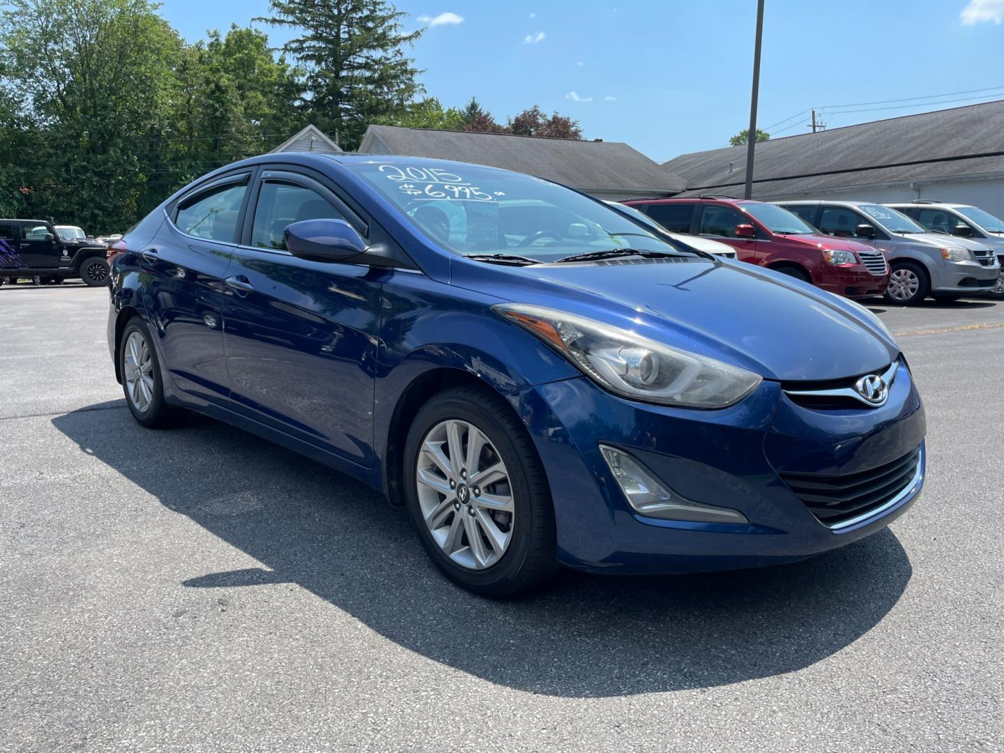 2015 blue Hyundai Elantra Limited (5NPDH4AE9FH) with an 1.8L L4 DOHC 16V engine, 6-Speed Automatic transmission, located at 101 N. Main Street, Muncy, PA, 17756, (570) 546-5462, 41.207691, -76.785942 - Photo#1