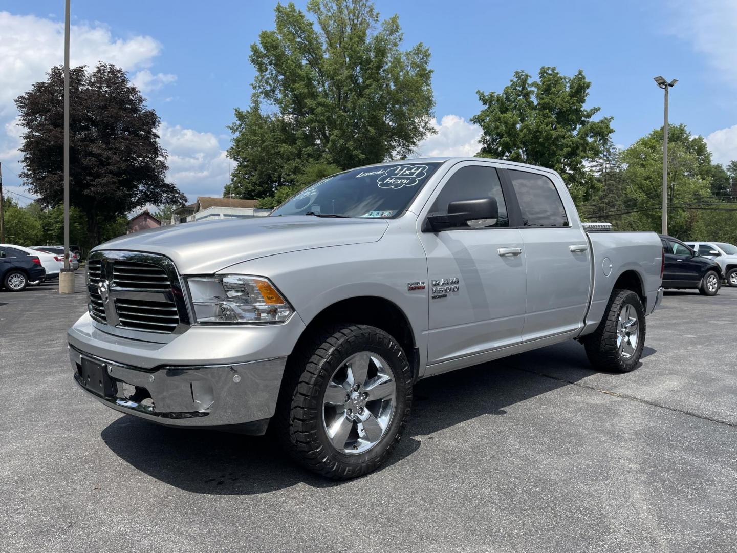 2019 silver RAM 1500 SLT Crew Cab SWB 4WD (1C6RR7LT5KS) with an 5.7L V8 OHV 16V engine, 8A transmission, located at 101 N. Main Street, Muncy, PA, 17756, (570) 546-5462, 41.207691, -76.785942 - Photo#0