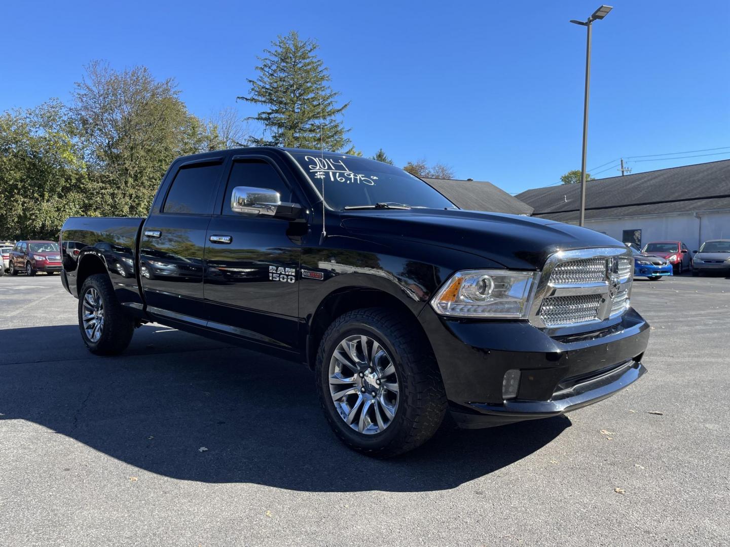 2014 black RAM 1500 Laramie Limited Longhorn Edition Crew Cab LWB 4WD (1C6RR7WM2ES) with an 3.0L V6 DIESEL engine, 6-Speed Automatic transmission, located at 101 N. Main Street, Muncy, PA, 17756, (570) 546-5462, 41.207691, -76.785942 - Photo#1