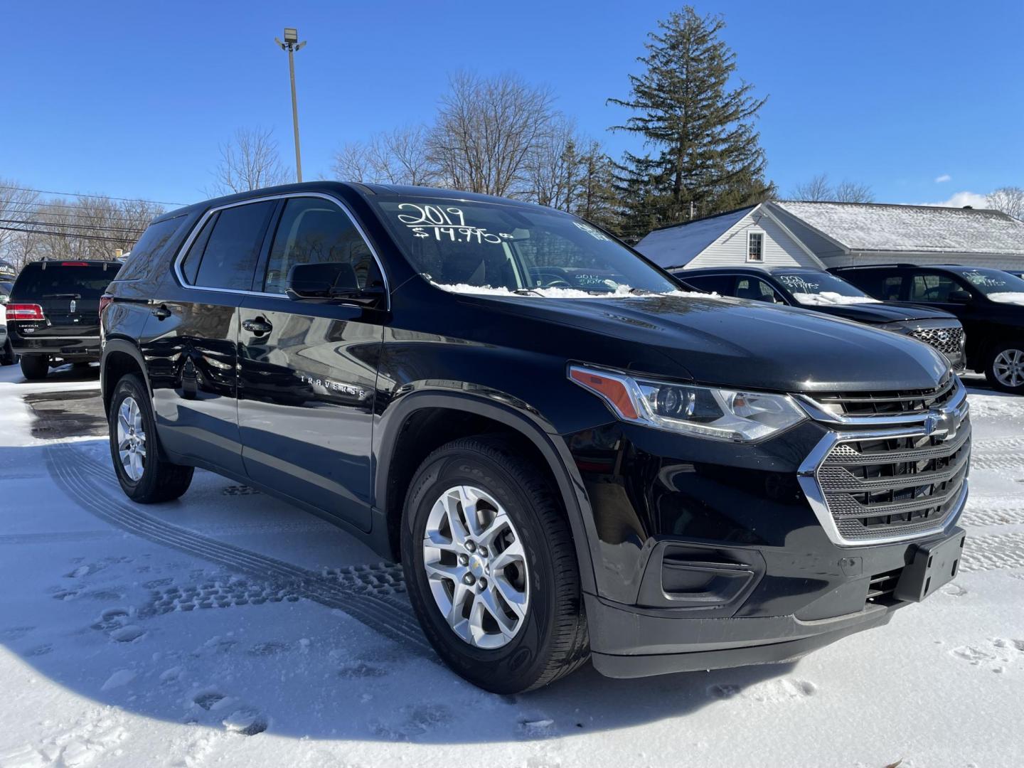 2019 black Chevrolet Traverse LS AWD (1GNEVFKW4KJ) with an 3.6L V6 DOHC 24V engine, 9A transmission, located at 101 N. Main Street, Muncy, PA, 17756, (570) 546-5462, 41.207691, -76.785942 - Photo#1